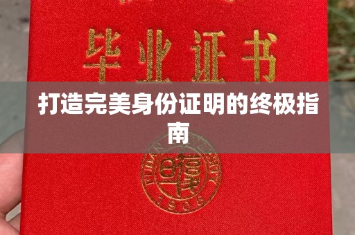 庐阳打造完美身份证明的终极指南